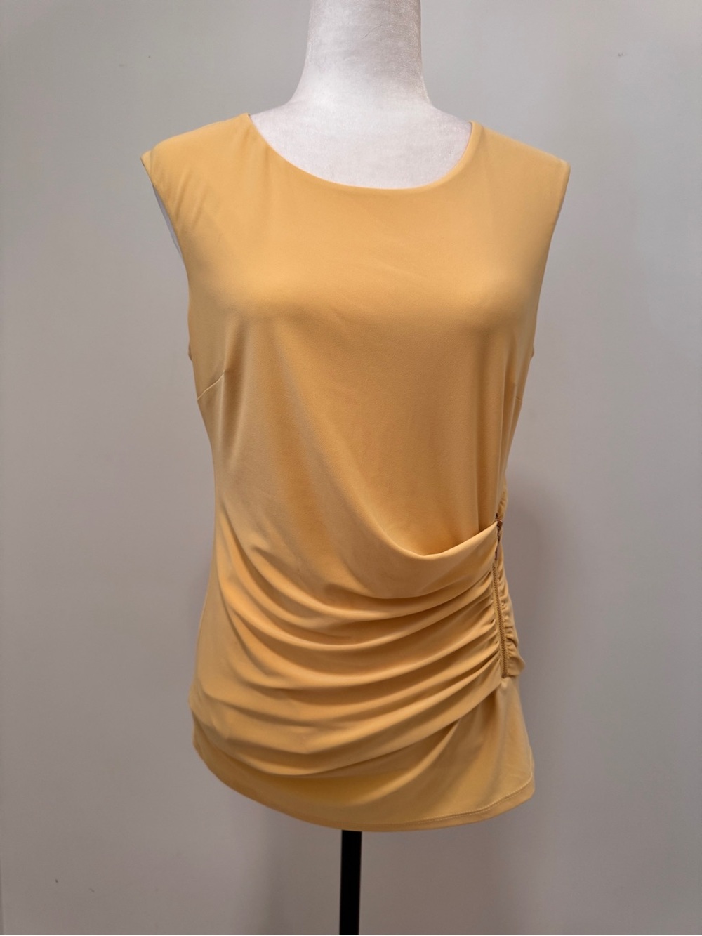 Frank Lyman Design Sleeveless Ruched Side Tank Top, Yellow Sz 10